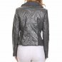 Double Zipper Pleather PU Moto Faux Leather Motorcycle Jacket
