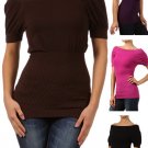 New Woman's Juniors Fitted Off Shoulders Nylon Top Fashion Central