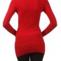 Basic Long Fitted Cotton Sweater V-Neck Knit Top