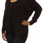 Woman's Plus Size Slouchy Blouse w/ Fringe Trim & Batwing Sleeves Tunic Top