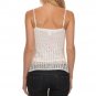 Fully Lined Crochet Knit Top Beaded Spaguetti Strap Tank Fashion Central