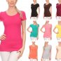 New Basic Cotton Round Crew Neck Short Sleeve T-Shirt by Fashion Central
