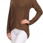 Warm Cable Crew Neck Long Sleeve Asymetrical Ribbed Sweater