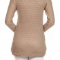 Warm Cable Crew Neck Long Sleeve Asymetrical Ribbed Sweater