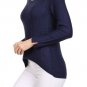 Warm Cable Crew Neck Long Sleeve Asymetrical Ribbed Sweater