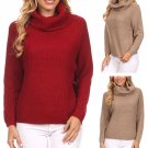 Warm Cable Turtleneck Long Sleeve Sweater
