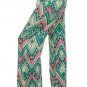 Multi-Color Chevron Wide Leg Palazzo Pants w/ Elastic Waist Casual Lounge Pants