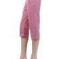 Cotton Blend Pants Checkered Capri Pedal Pusher