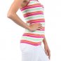 Multi-Color Stretchy Cotton Striped Colorful Tank Top