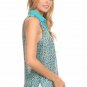 Printed Sleeveless Collared Chiffon Lightweight Sheer Top