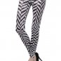 Metallic Zig Zag Stretchy Black Ivory Leggings