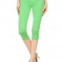 Casual Stretchy Solid Knit Capri Leggings w/ Jewel Embellishments FREE SHIPPING