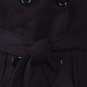 Belted 10% Wool Blend Large Collar Coat Short Double Breast Peacoat