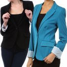 Trendy Single Button Jacket Striped Lined Blazer Fashion Central