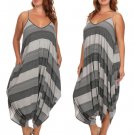 Striped Harlem Style Sleeveless Spaghetti Strap Jumper SIZE 1XL Fashion Central