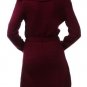 Vented Cable Knit Belted Cardigan Ribbed Sweater Coat w/ Collar