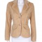 Corduroy Jacket Basic Cotton Blazer with Lace Trim