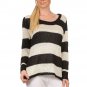 Striped Color Block Metallic Glitter Lurex Long Sleeve Top