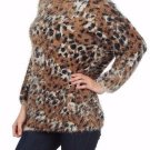 Animal Print Faux Mohair Leopard Print Sweater