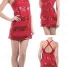 Sequin & Chiffon 1920's Inspired Lined Dress w/ Criss Cross Back