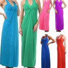 Long Fitted Halter Maxi Dress sizes S/M/L/XL - Fashion Central