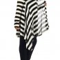Woman's Plus Size Super Soft Striped Open Front Draped Cardigan Sweater