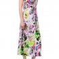 Multi-Color Green Black Yellow Pink Graffiti White Long Maxi Halter Dress