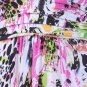 Multi-Color Green Black Yellow Pink Graffiti White Long Maxi Halter Dress