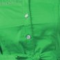 Woman's Rhinestone Button Down Cotton Belted Shirt