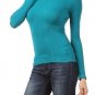 Fitted Mock Neck Key Hole Back Nylon Turtleneck Top