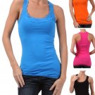 New Woman's Juniors Cotton Lace Ribbed Tank Racerback Top Fashion Central