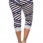 Zig Zag Criss Cross Navy Plus Size Stretchy Leggings Fashion Central