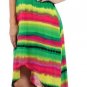 Striped Asymmetrical High Low Hem Multicolor Racer Back Dress