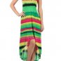Striped Asymmetrical High Low Hem Multicolor Racer Back Dress