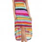 Striped Asymmetrical High Low Hem Multicolor Racer Back Dress