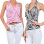 Polka Dot Smock Top Rhinestone Halter
