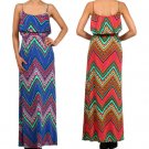 Colorful Aztec Tribal Print Long Maxi Dress