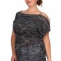 Chiffon Top with Swirl Design Open Shoulder Blouse