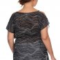 Chiffon Top with Swirl Design Open Shoulder Blouse