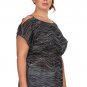 Chiffon Top with Swirl Design Open Shoulder Blouse