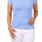 Stretchy Cotton Blend Top Collared Polo Shirt with Pipe Trimming