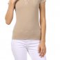 Stretchy Cotton Blend Top Collared Polo Shirt with Pipe Trimming