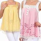 Laser Cut Sleeveless Blouse Babydoll Tank Top