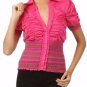 Button Down Smock Shirt Short Sleeve Ruched Top