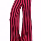Striped Wide Leg Fold Over High Waist Palazzo Flare Lounge Pants