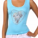 Casual Heart Studded Sleeveless Tank Top