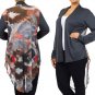 Woman's Plus Size Multi-Color Asymmetrical High-Low Cardigan Draped Top