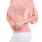 Oversized Knit Top Light Crotchet Sweater w/ Star Detailing