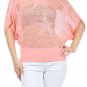 Oversized Knit Top Light Crotchet Sweater w/ Star Detailing