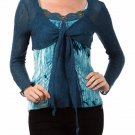 2 Piece Crushed Velvet Wool Blend Lace Tank Top w/ Bolero Shrug